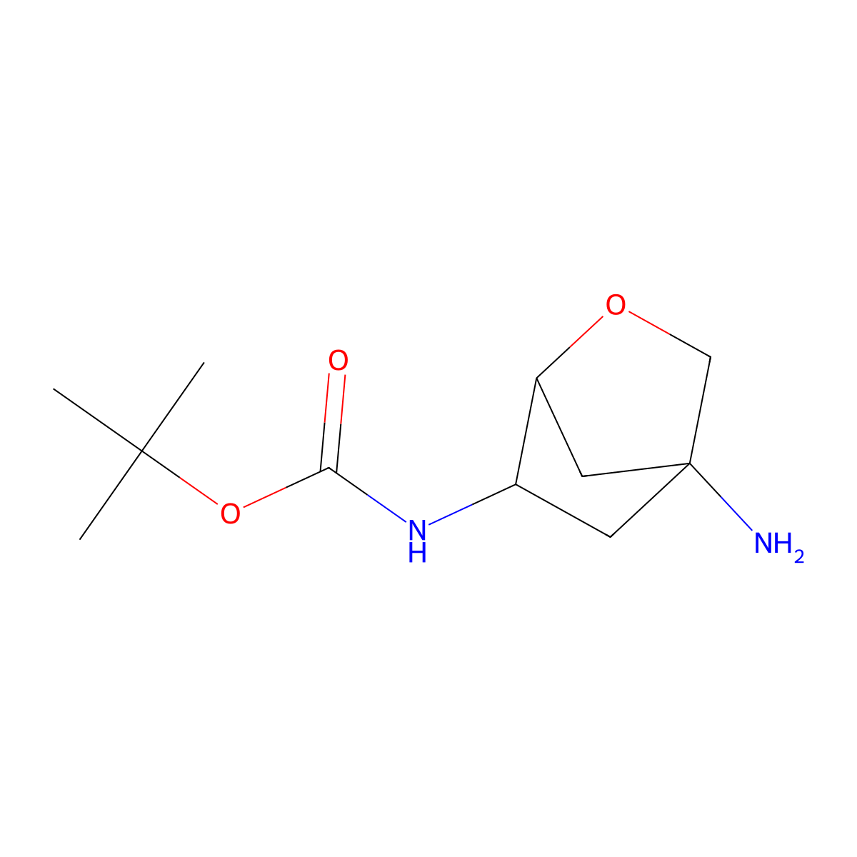 rac-tert-butylN-[(1R,4S,6R)-4-amino-2-oxabicyclo[2.2.1]heptan-6-yl]carbamate molecular structure, CAS 2503155-70-0