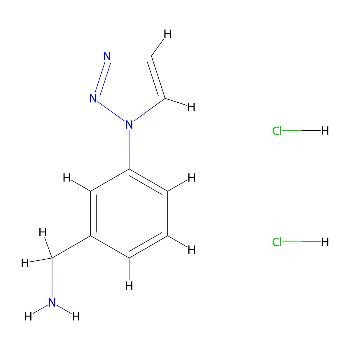 [3-(Triazol-1-yl)phenyl]methanamine;dihydrochloride molecular structure, CAS 2503201-70-3