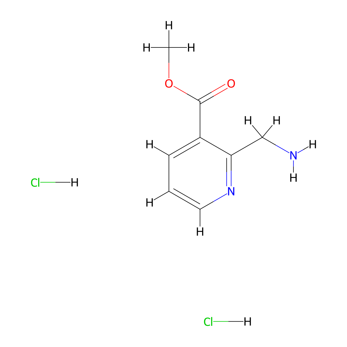Methyl 2-(aminomethyl)pyridine-3-carboxylate dihydrochloride molecular structure, CAS 2503201-72-5