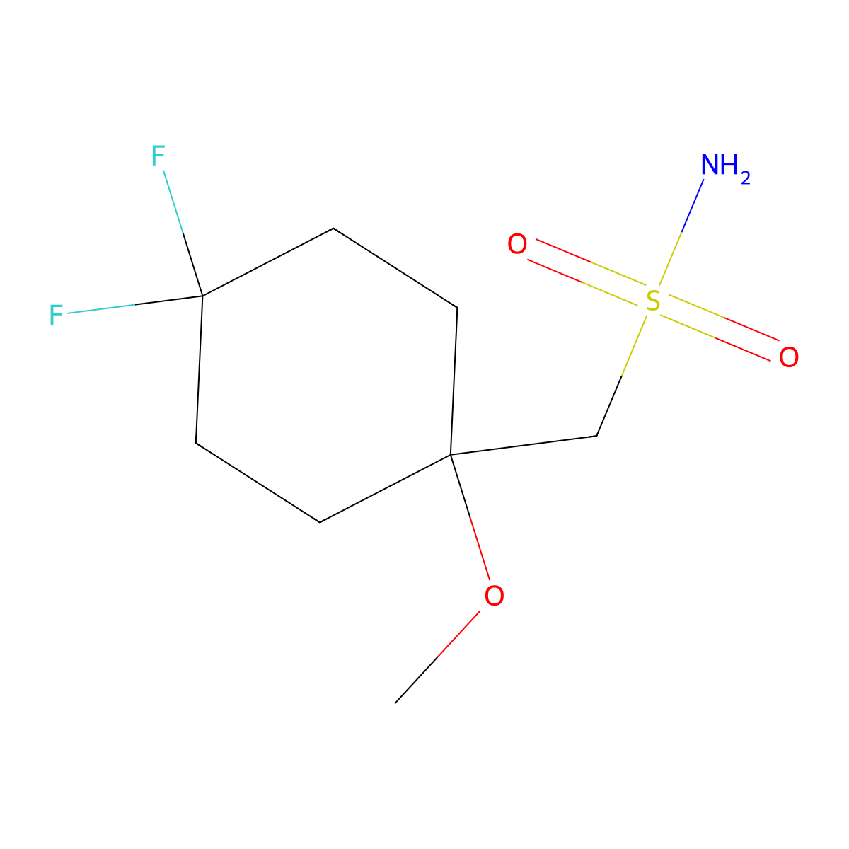 (4,4-Difluoro-1-methoxycyclohexyl)methanesulfonamide molecular structure, CAS 2503201-82-7