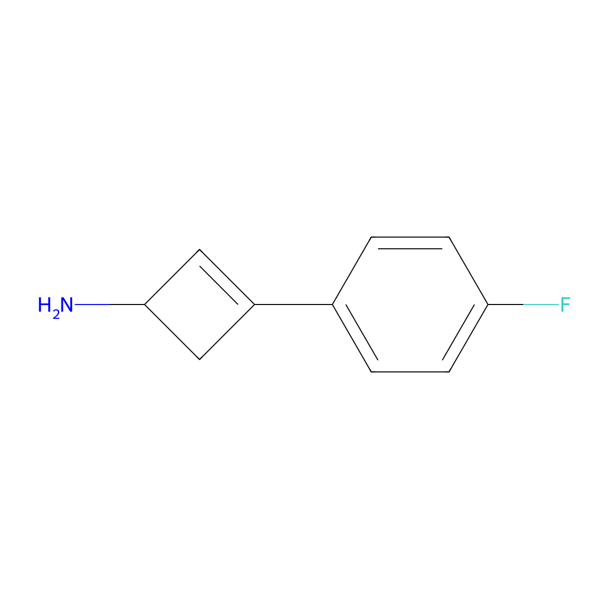 3-(4-Fluorophenyl)cyclobut-2-en-1-amine molecular structure, CAS 2503201-84-9