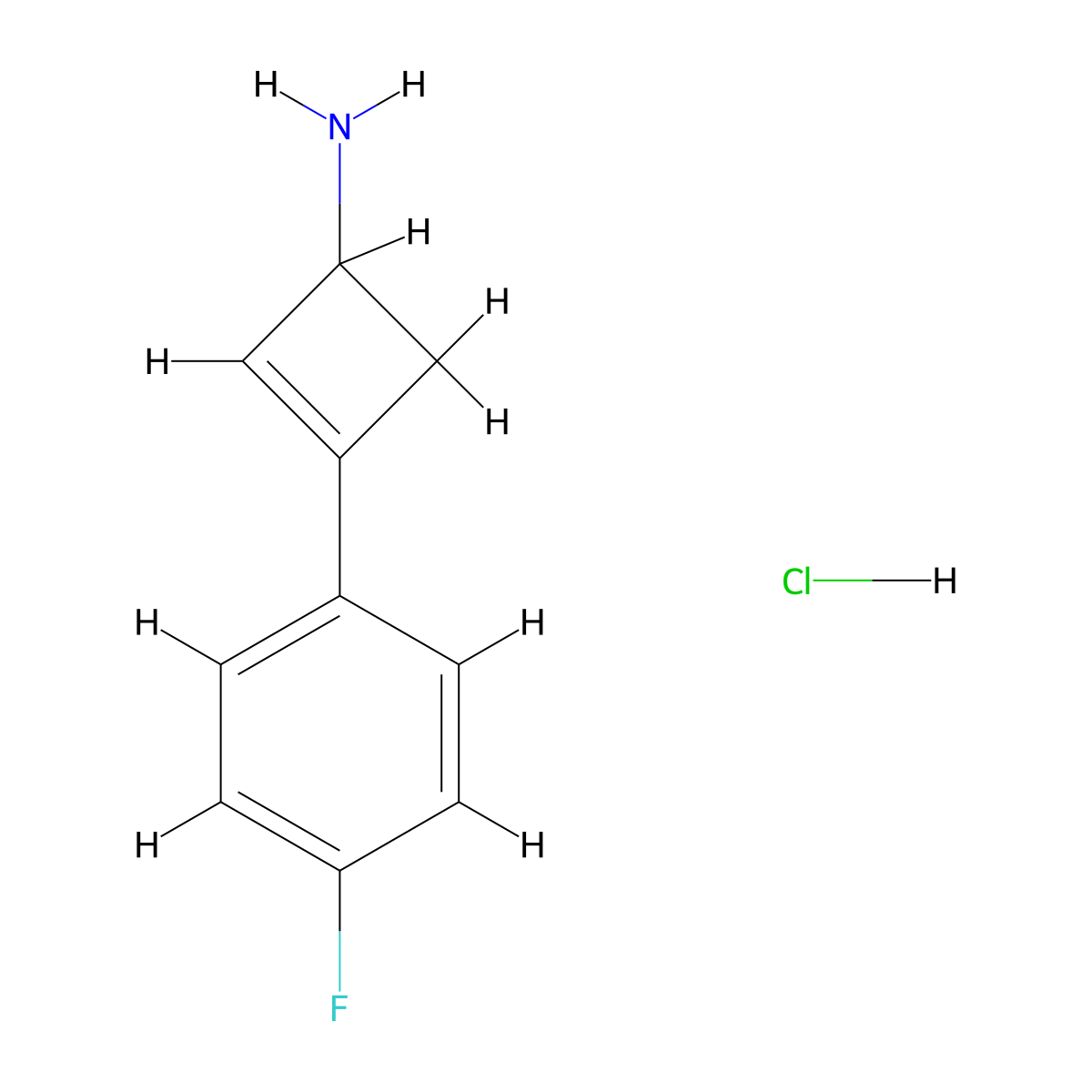 3-(4-Fluorophenyl)cyclobut-2-en-1-amine hydrochloride molecular structure, CAS 2503201-85-0