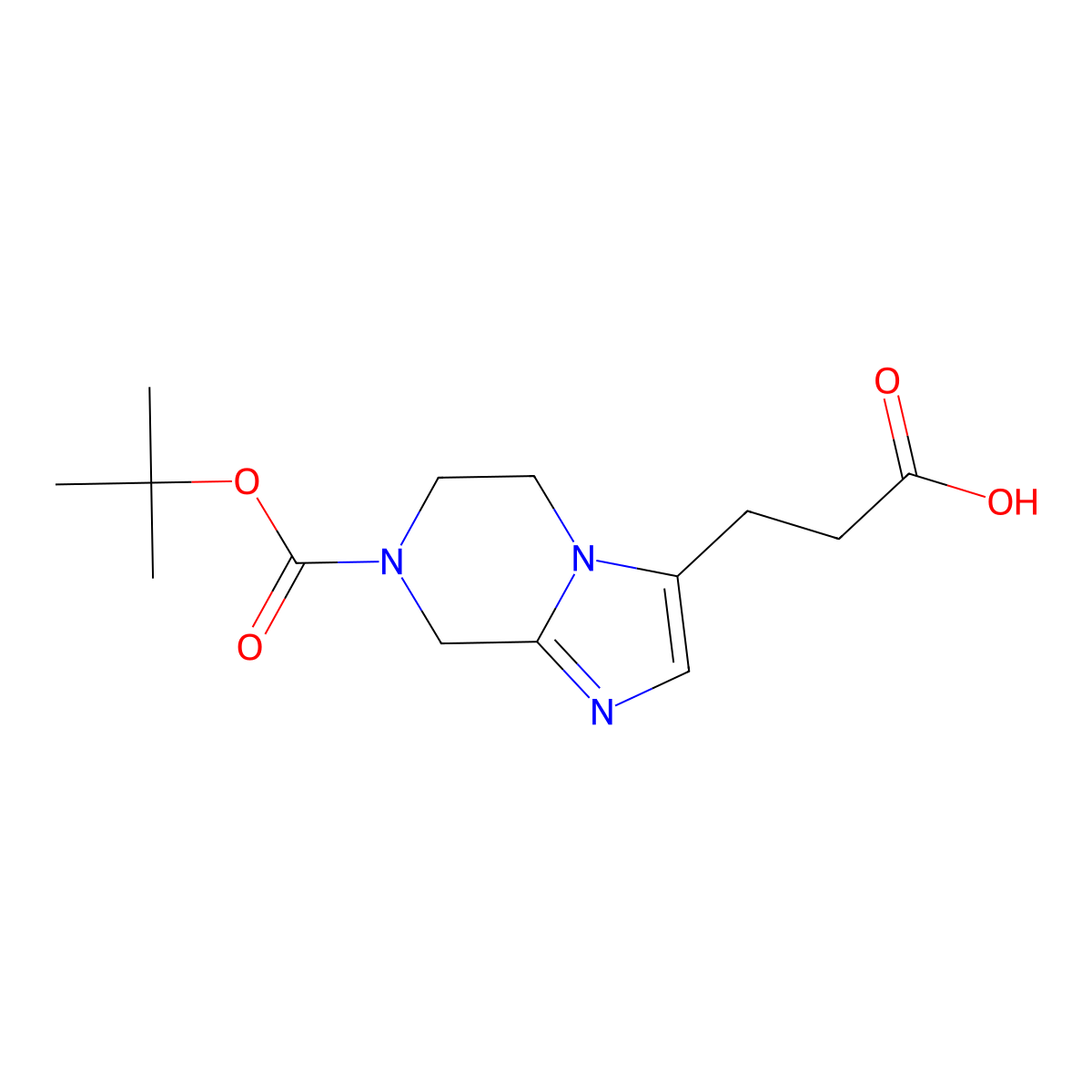 3-{7-[(tert-butoxy)carbonyl]-5H,6H,7H,8H-imidazo[1,2-a]pyrazin-3-yl}propanoic acid molecular structure, CAS 2503201-87-2