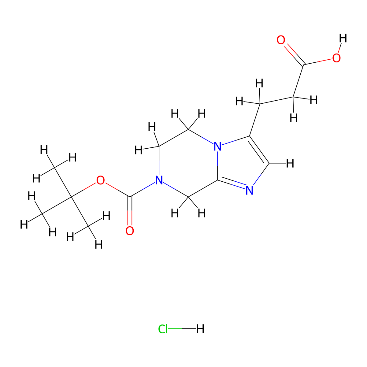 3-{7-[(tert-butoxy)carbonyl]-5H,6H,7H,8H-imidazo[1,2-a]pyrazin-3-yl}propanoicacidhydrochloride molecular structure, CAS 2503201-88-3