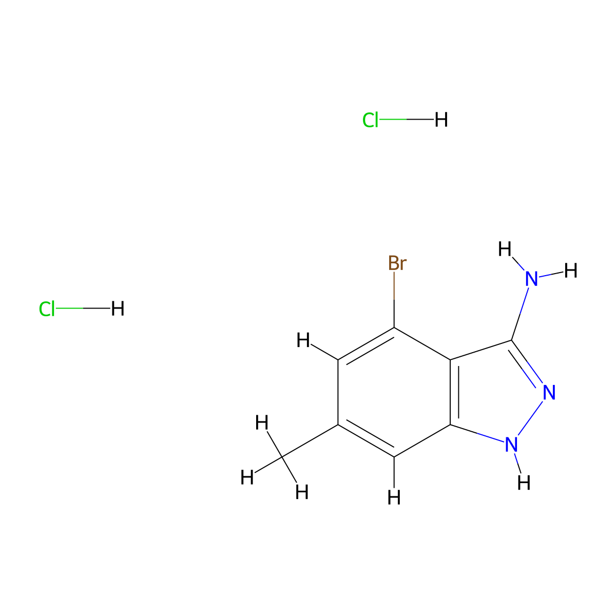 4-bromo-6-methyl-1H-indazol-3-amine dihydrochloride molecular structure, CAS 2503201-91-8