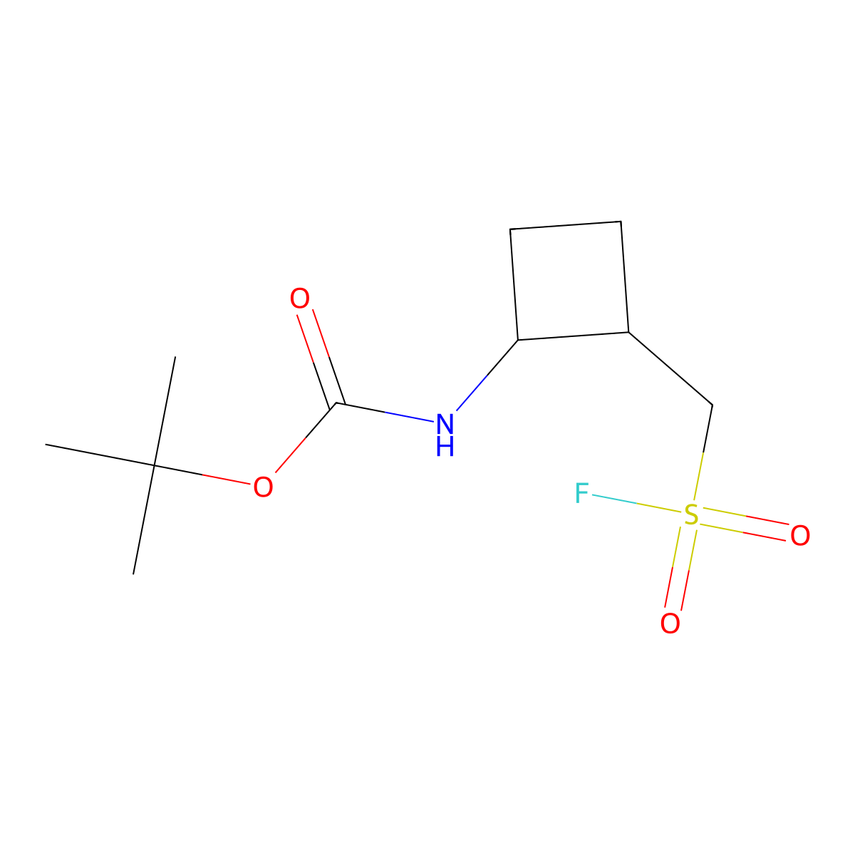 tert-butyl N-{2-[(fluorosulfonyl)methyl]cyclobutyl}carbamate molecular structure, CAS 2503201-98-5