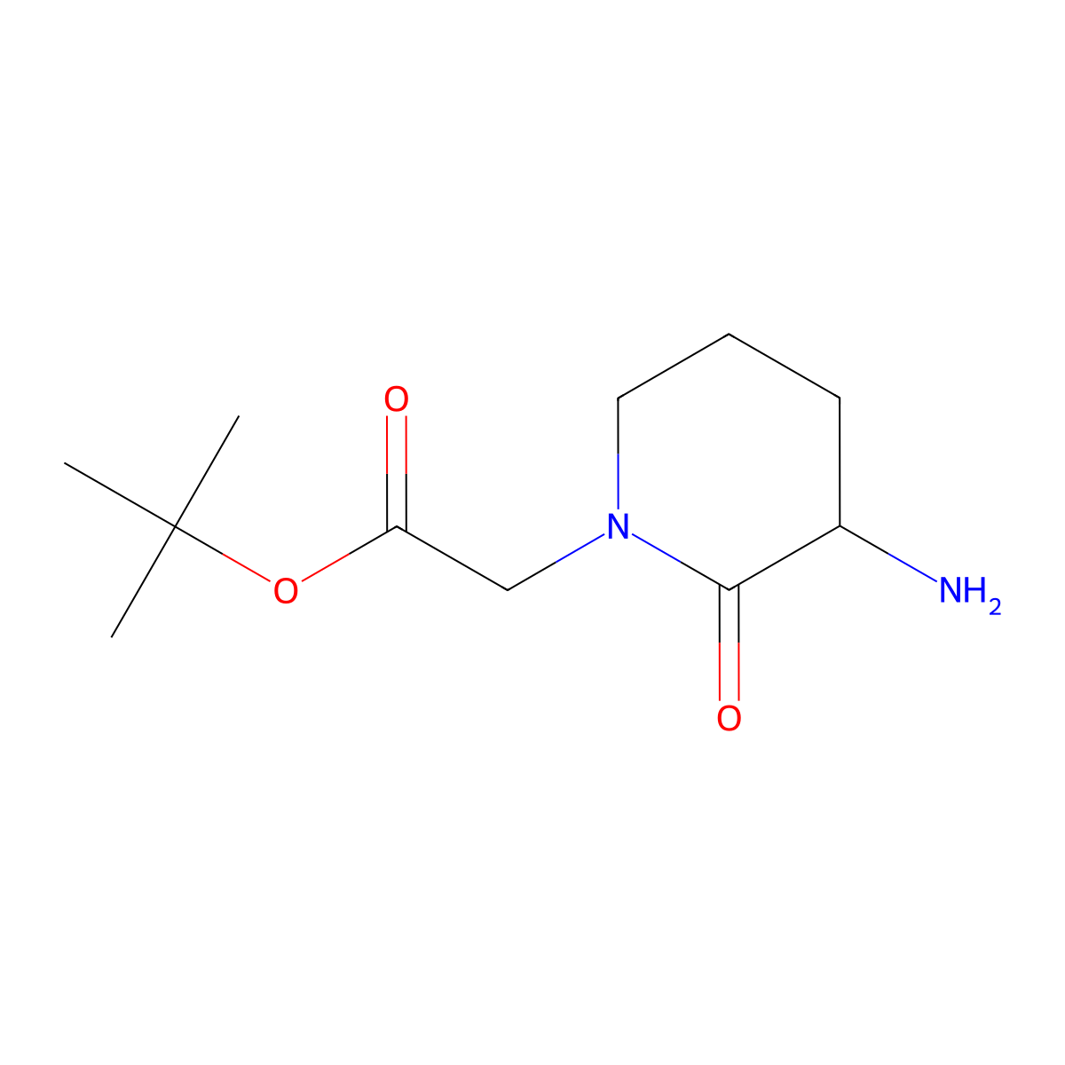 Tert-butyl 2-(3-amino-2-oxopiperidin-1-yl)acetate molecular structure, CAS 2503202-01-3