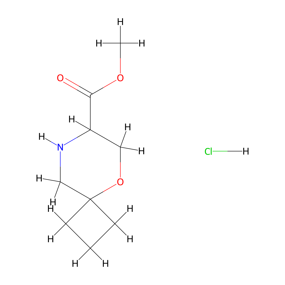Methyl5-oxa-8-azaspiro[3.5]nonane-7-carboxylatehydrochloride molecular structure, CAS 2503202-05-7