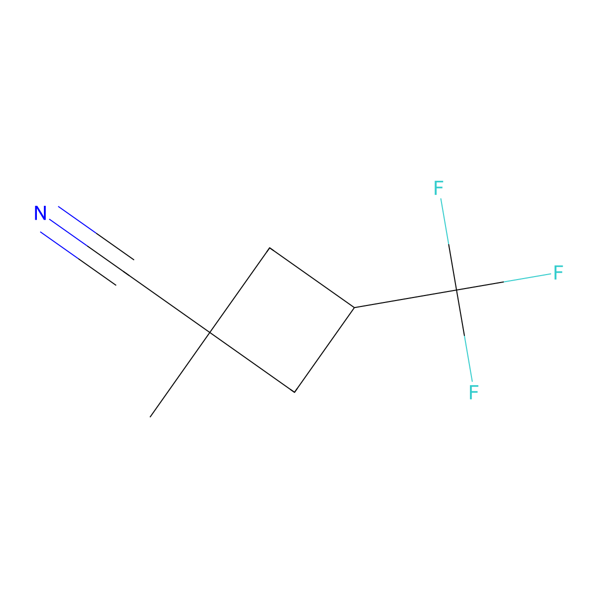 1-Methyl-3-(trifluoromethyl)cyclobutane-1-carbonitrile molecular structure, CAS 2503202-20-6