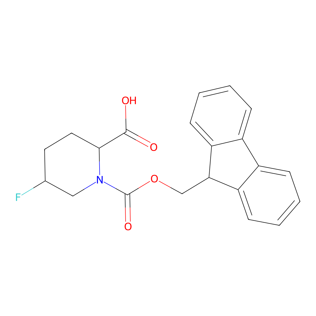 1-{[(9H-fluoren-9-yl)methoxy]carbonyl}-5-fluoropiperidine-2-carboxylic acid molecular structure, CAS 2503202-22-8