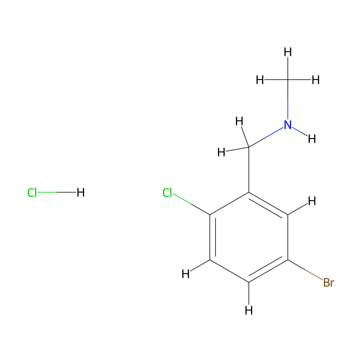 [(5-Bromo-2-chlorophenyl)methyl](methyl)amine hydrochloride molecular structure, CAS 2503202-23-9