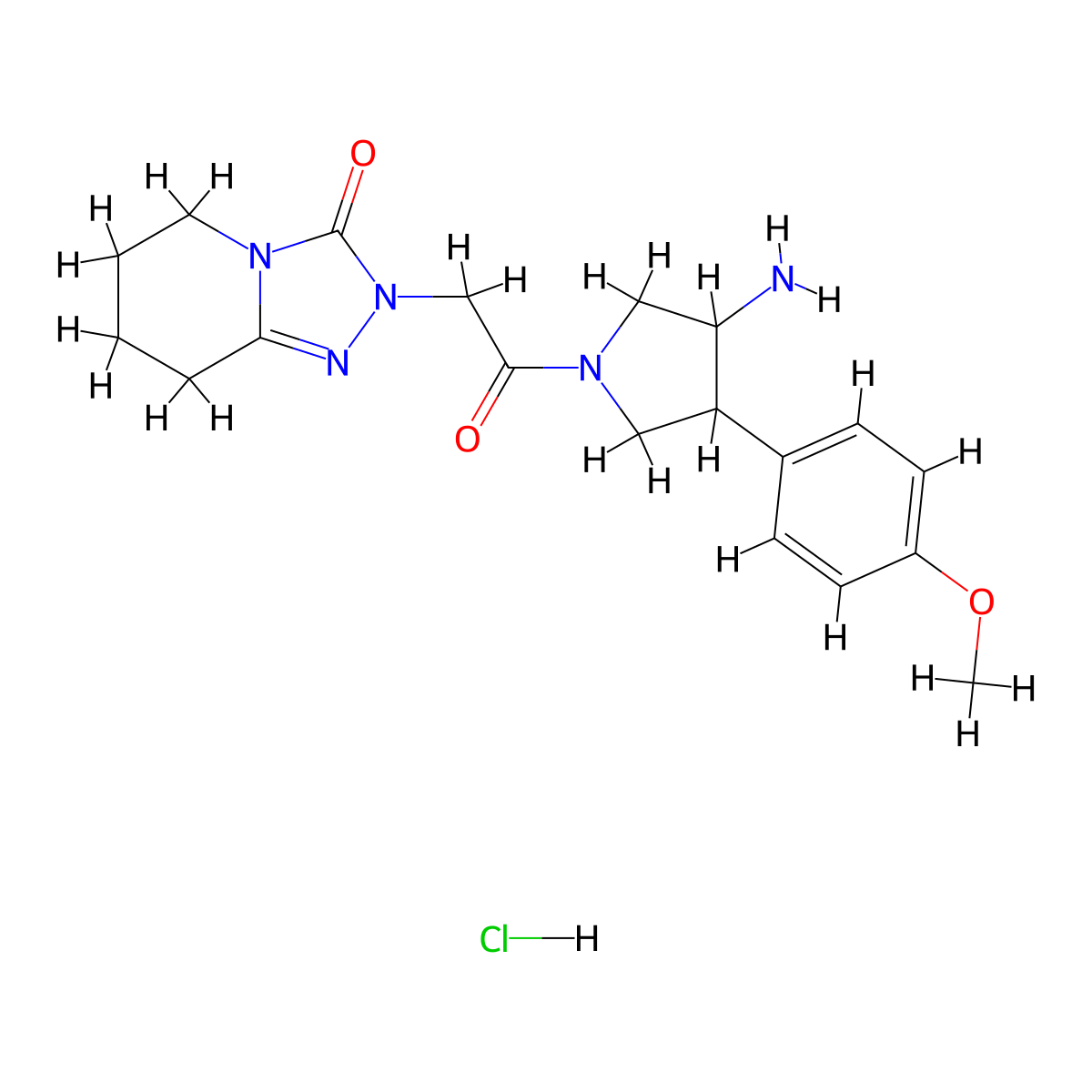 2-{2-[3-amino-4-(4-methoxyphenyl)pyrrolidin-1-yl]-2-oxoethyl}-2H,3H,5H,6H,7H,8H-[1,2,4]triazolo[4,3-a]pyridin-3-one hydrochloride molecular structure, CAS 2503202-27-3