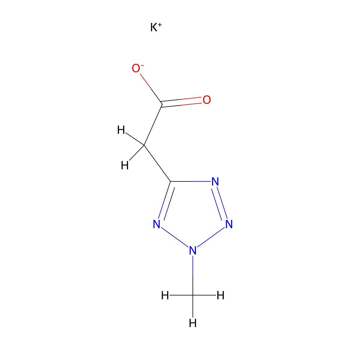 potassium 2-(2-methyl-2H-1,2,3,4-tetrazol-5-yl)acetate molecular structure, CAS 2503202-34-2