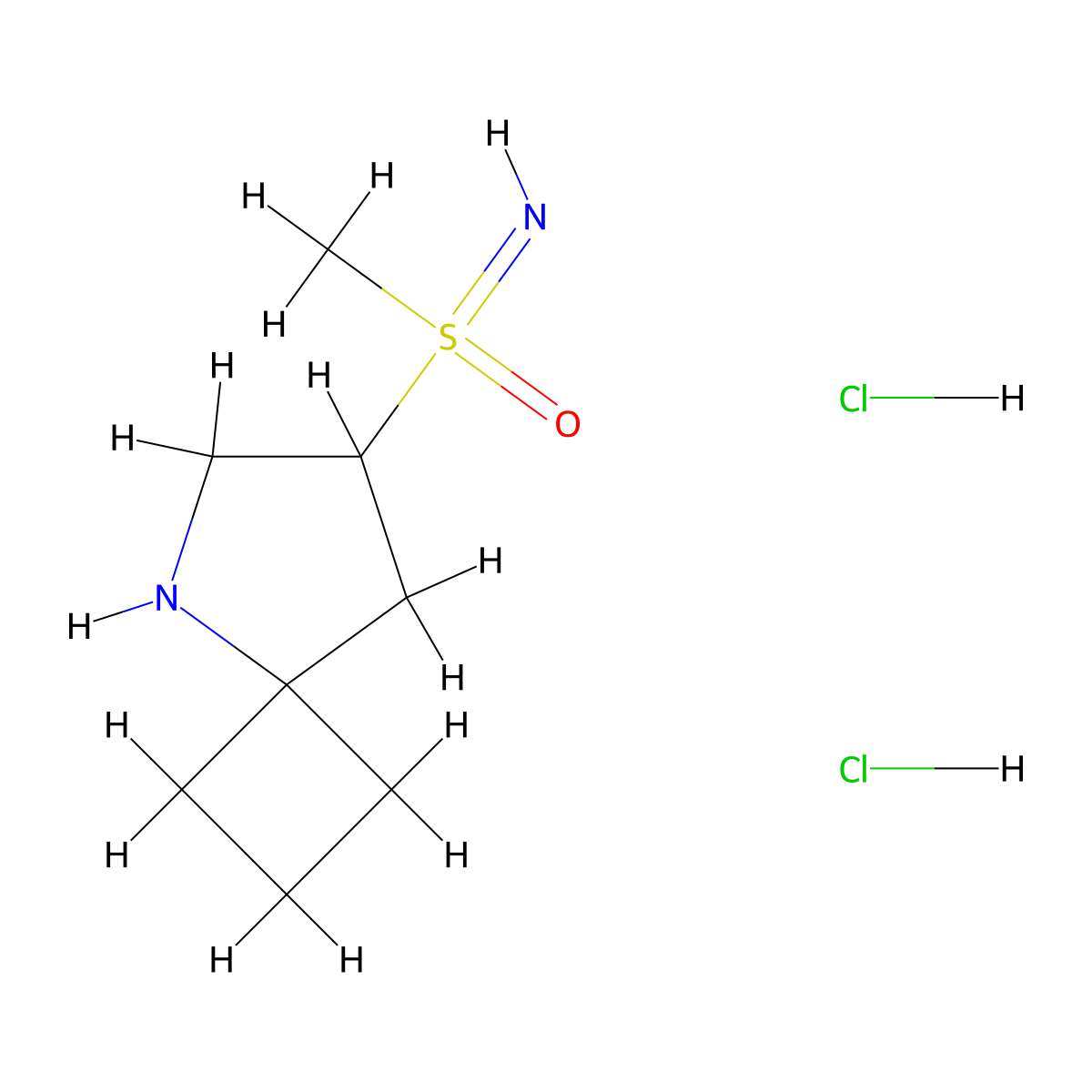 {5-Azaspiro[3.4]octan-7-yl}(imino)methyl-lambda6-sulfanone dihydrochloride molecular structure, CAS 2503202-37-5