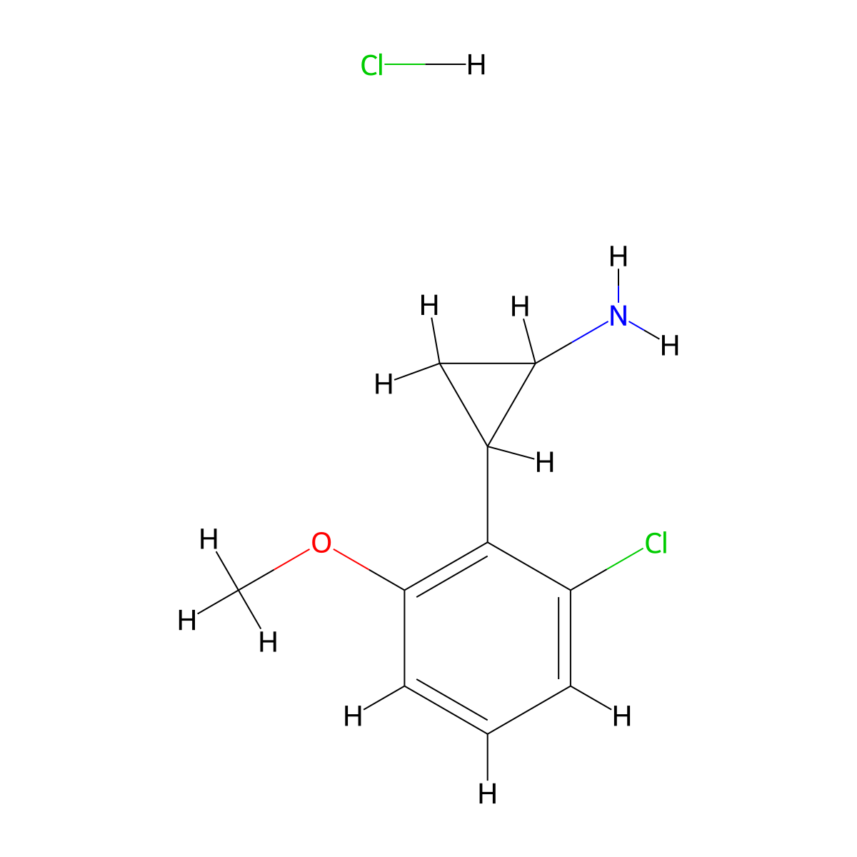 2-(2-Chloro-6-methoxyphenyl)cyclopropan-1-amine hydrochloride molecular structure, CAS 2503202-40-0