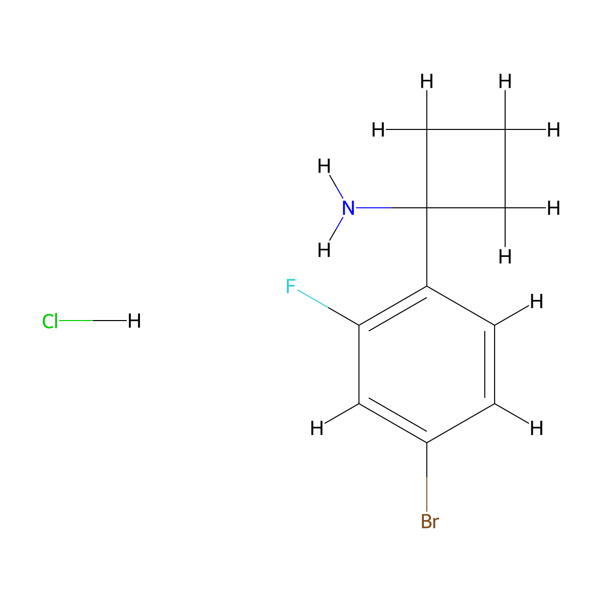1-(4-Bromo-2-fluorophenyl)cyclobutan-1-amine hydrochloride molecular structure, CAS 2503202-52-4