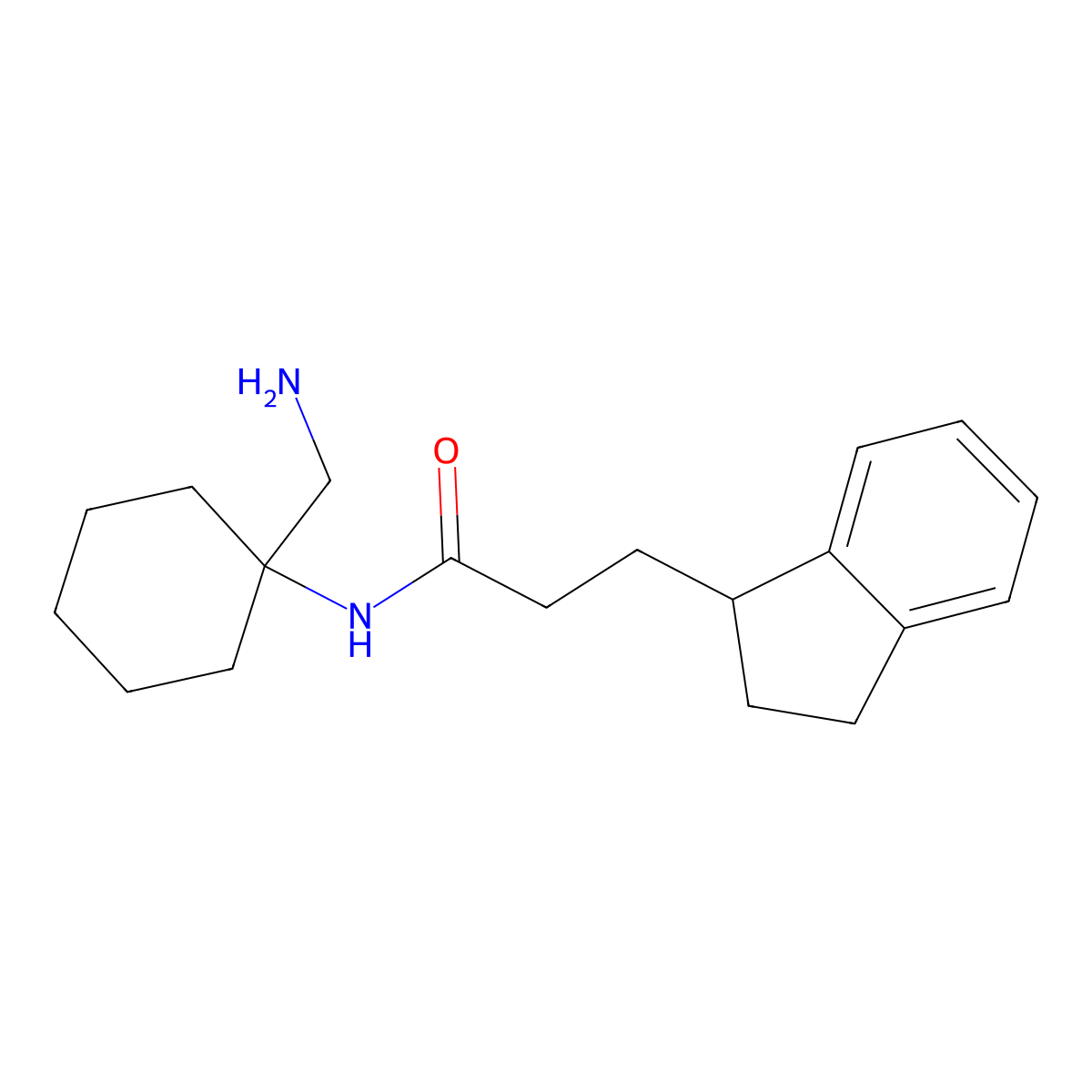 N-[1-(aminomethyl)cyclohexyl]-3-(2,3-dihydro-1H-inden-1-yl)propanamide molecular structure, CAS 2503202-54-6