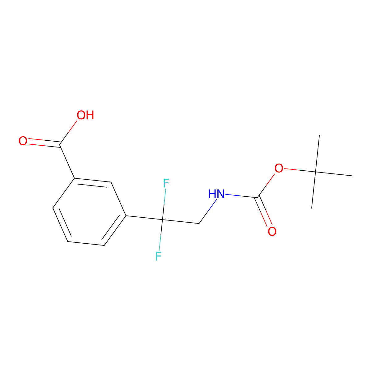 3-(2-{[(Tert-butoxy)carbonyl]amino}-1,1-difluoroethyl)benzoic acid molecular structure, CAS 2503202-57-9