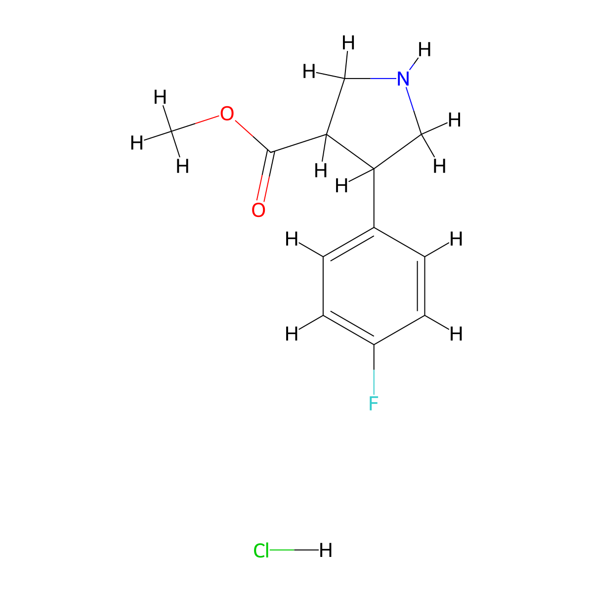 Methyl 4-(4-fluorophenyl)pyrrolidine-3-carboxylate hydrochloride molecular structure, CAS 2503202-58-0