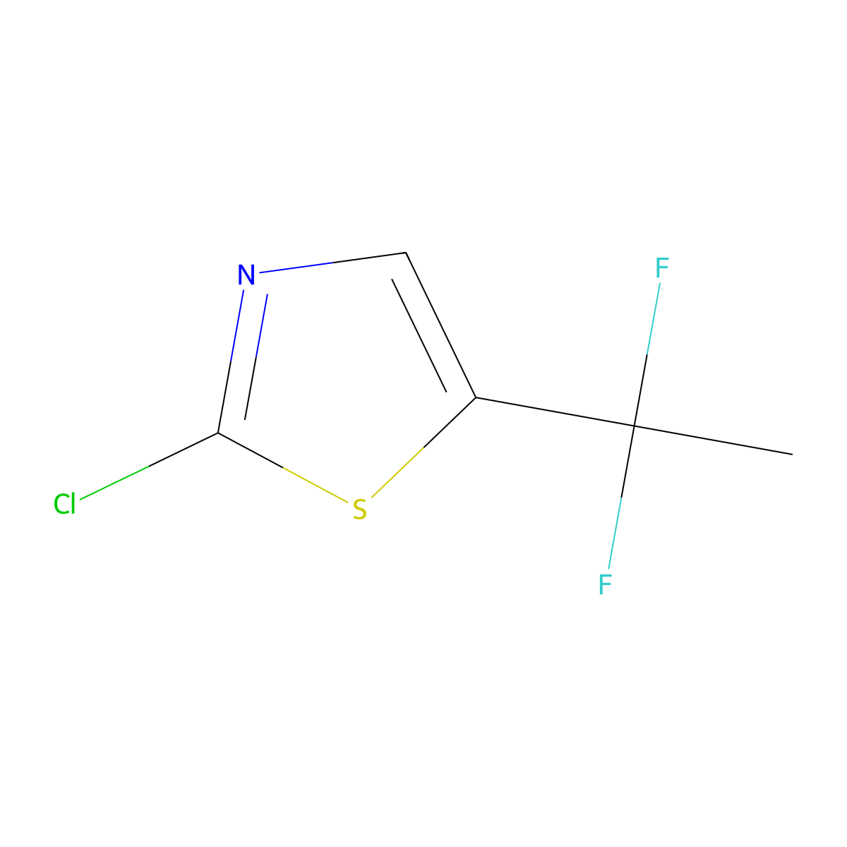 2-Chloro-5-(1,1-difluoroethyl)-1,3-thiazole molecular structure, CAS 2503202-61-5
