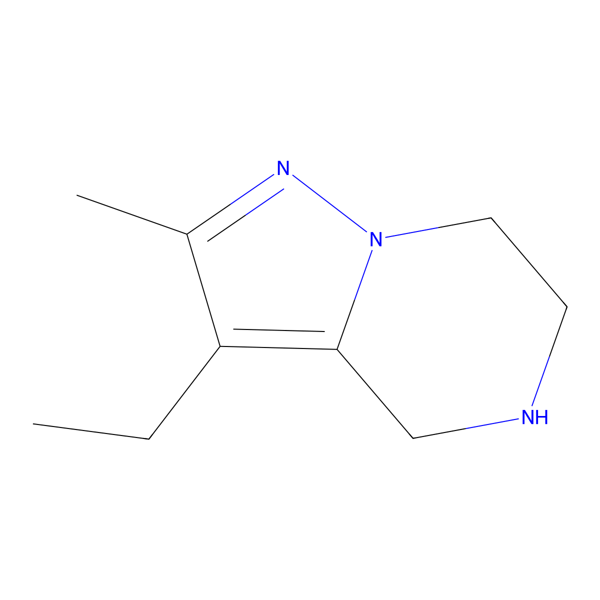 3-ethyl-2-methyl-4H,5H,6H,7H-pyrazolo[1,5-a]pyrazine molecular structure, CAS 2503202-71-7