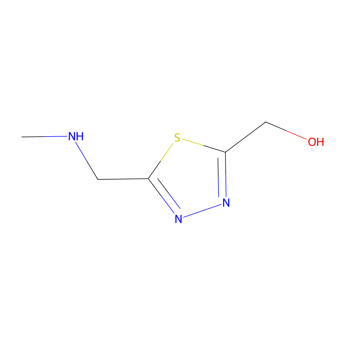 (5-((Methylamino)methyl)-1,3,4-thiadiazol-2-yl)methanol molecular structure, CAS 2503202-72-8
