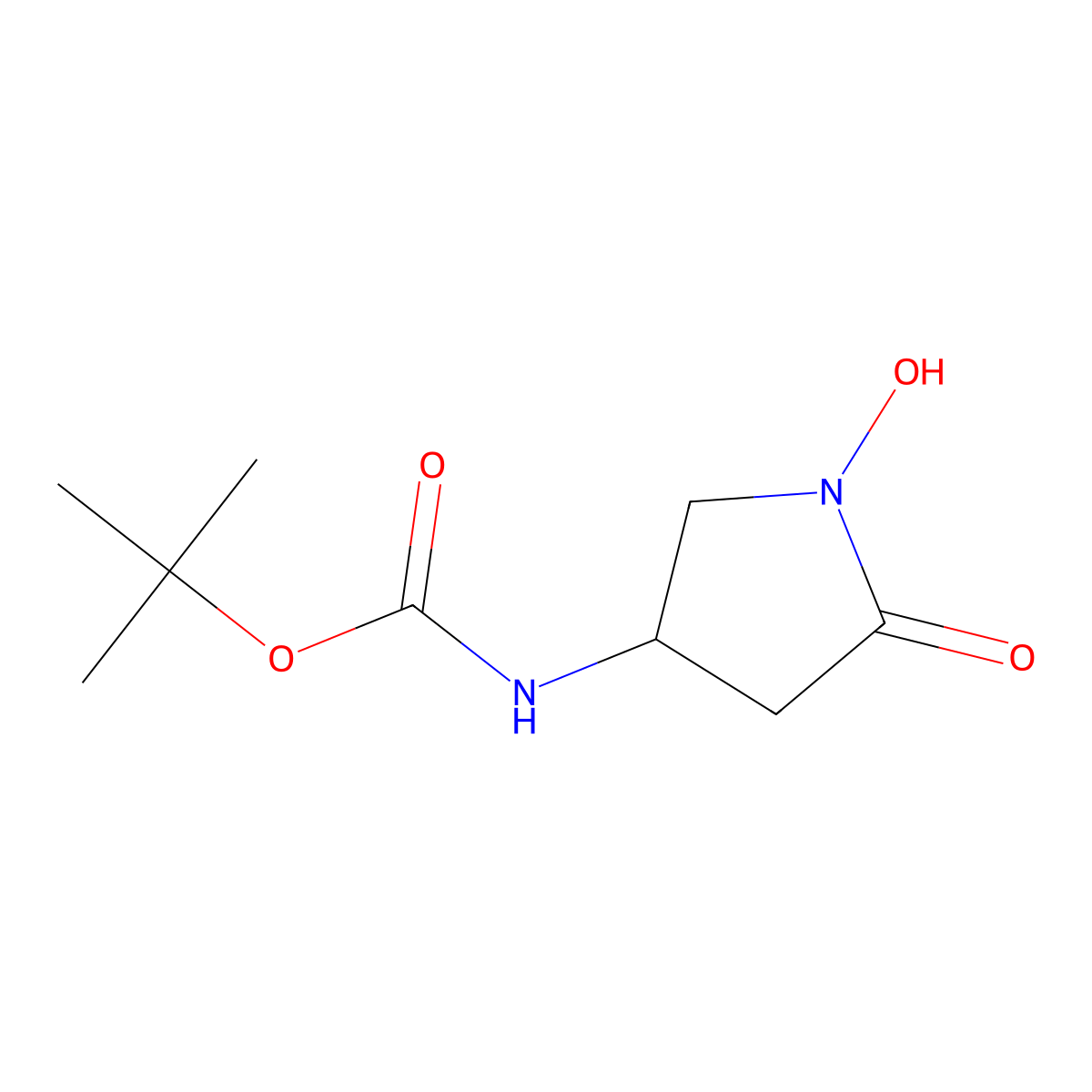 Tert-butyl N-(1-hydroxy-5-oxopyrrolidin-3-yl)carbamate molecular structure, CAS 2503202-76-2