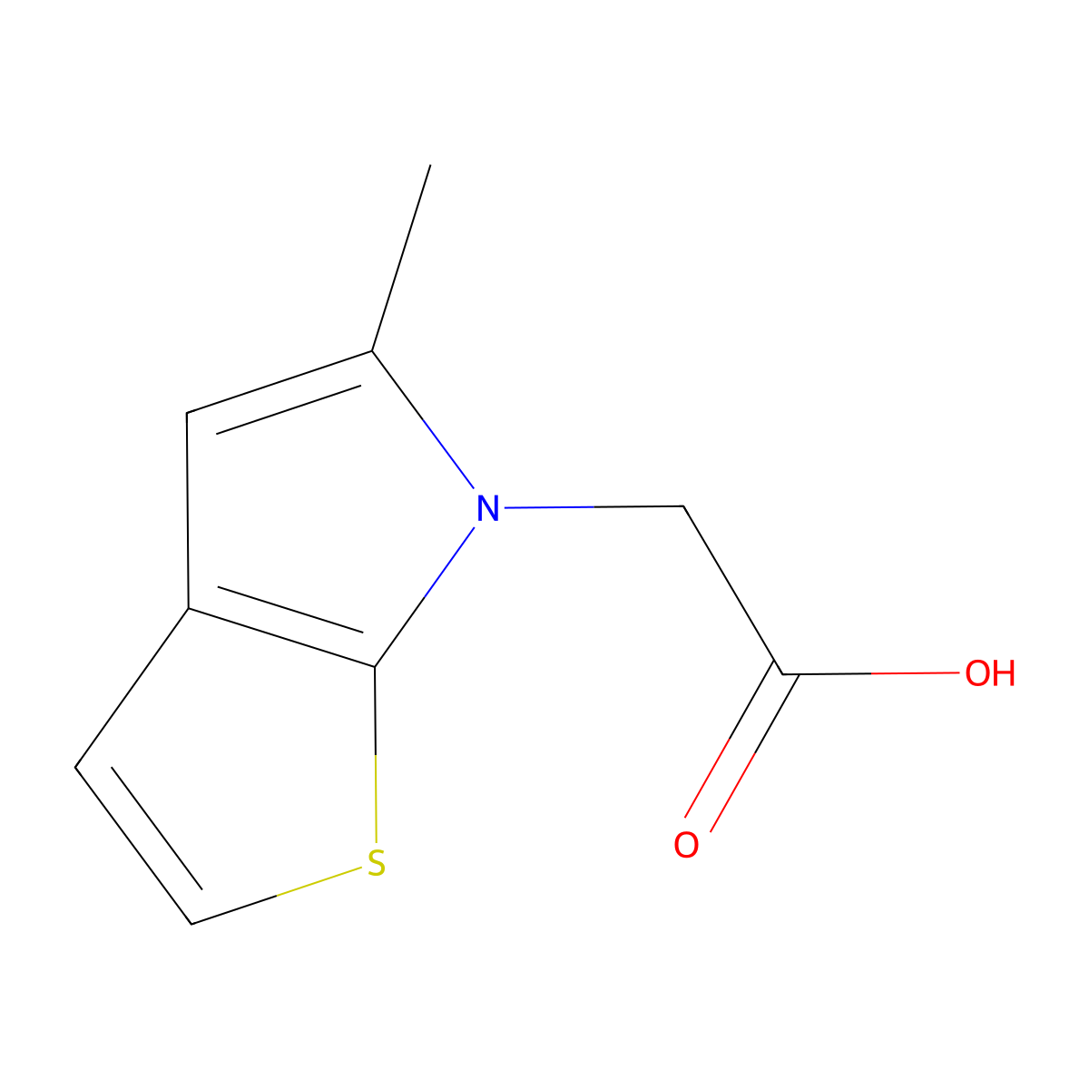 2-{5-methyl-6H-thieno[2,3-b]pyrrol-6-yl}acetic acid molecular structure, CAS 2503202-83-1