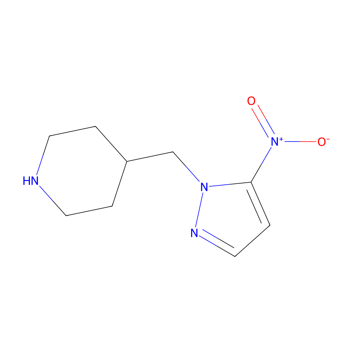 4-[(5-nitro-1H-pyrazol-1-yl)methyl]piperidine molecular structure, CAS 2503202-86-4