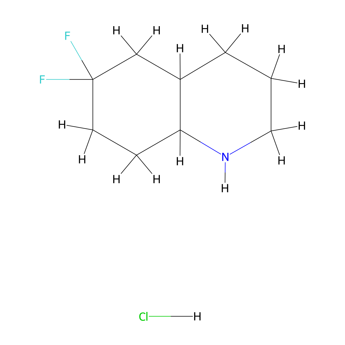 6,6-Difluoro-decahydroquinoline hydrochloride molecular structure, CAS 2503202-91-1
