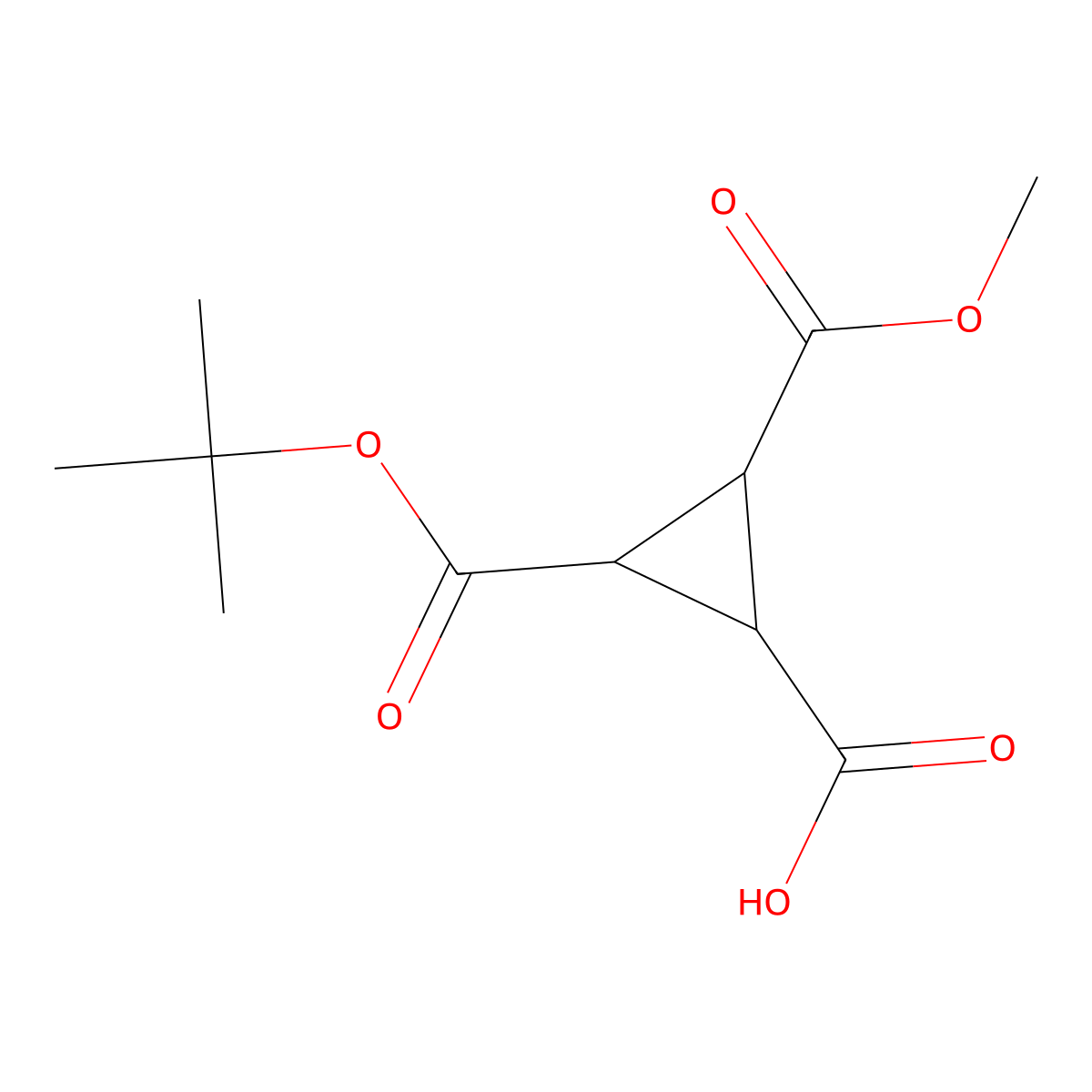 2-((Tert-butoxy)carbonyl)-3-(methoxycarbonyl)cyclopropane-1-carboxylic acid molecular structure, CAS 2503202-98-8