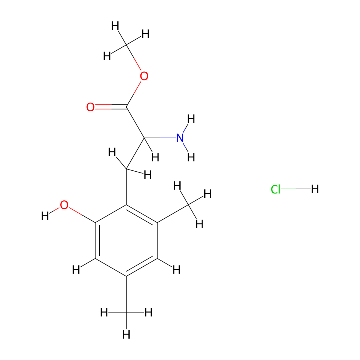 Methyl 2-amino-3-(2-hydroxy-4,6-dimethylphenyl)propanoate hydrochloride molecular structure, CAS 2503203-03-8