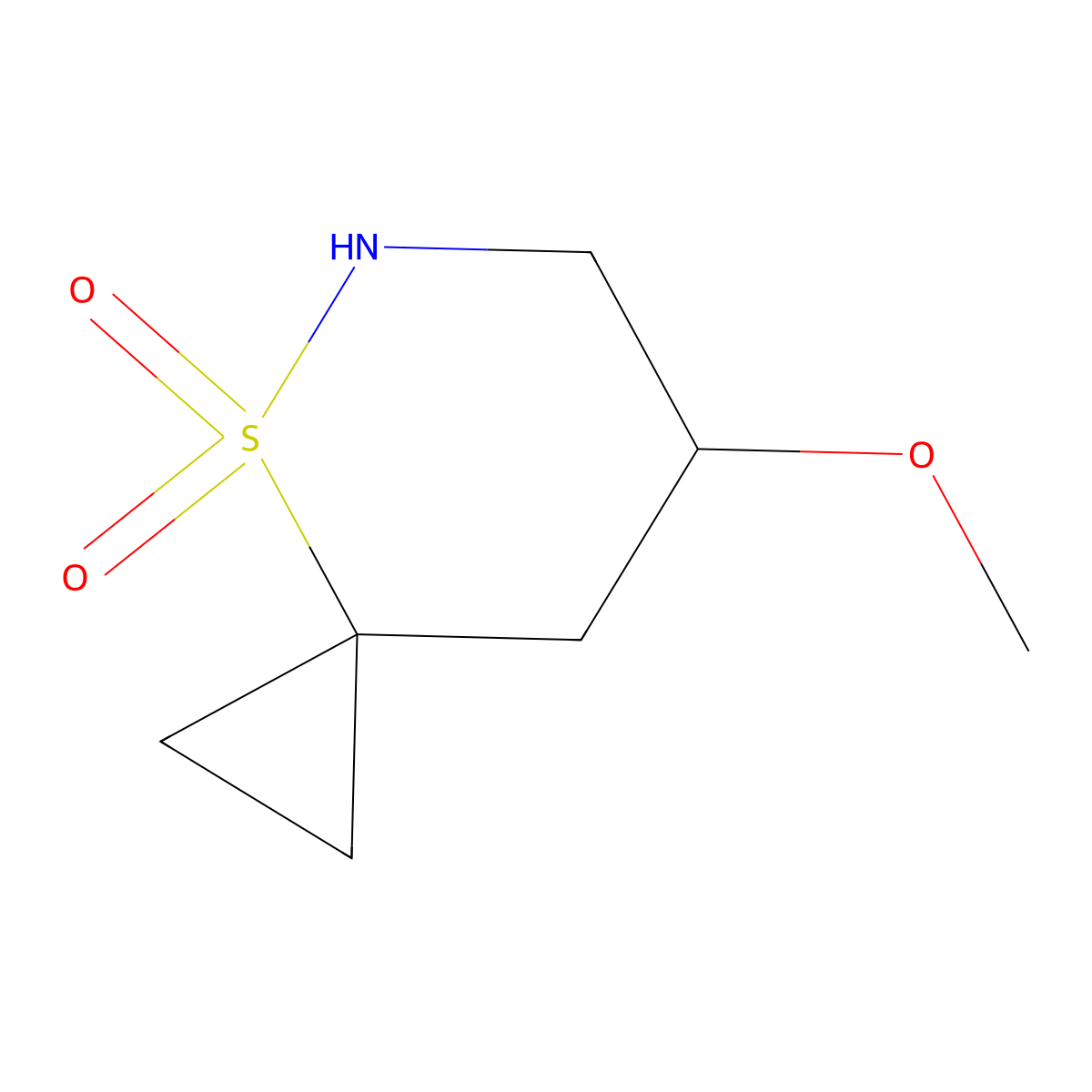 7-Methoxy-4lambda6-thia-5-azaspiro[2.5]octane-4,4-dione molecular structure, CAS 2503203-07-2