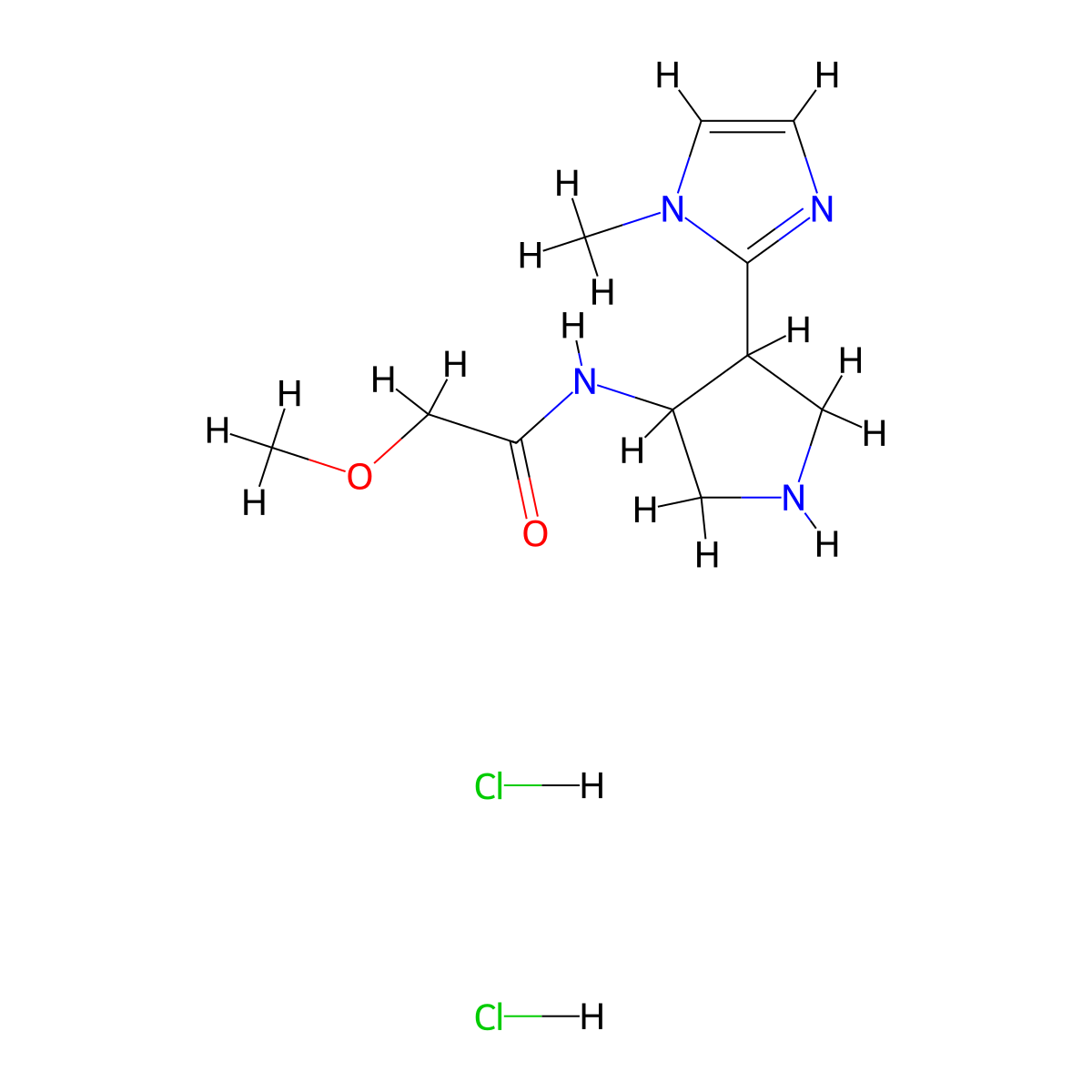 2-methoxy-N-[4-(1-methyl-1H-imidazol-2-yl)pyrrolidin-3-yl]acetamide dihydrochloride molecular structure, CAS 2503203-09-4