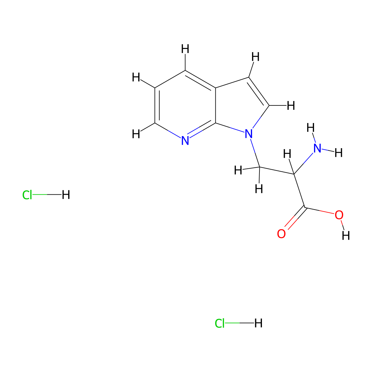 2-Amino-3-pyrrolo[2,3-b]pyridin-1-ylpropanoic acid;dihydrochloride molecular structure, CAS 2503203-10-7