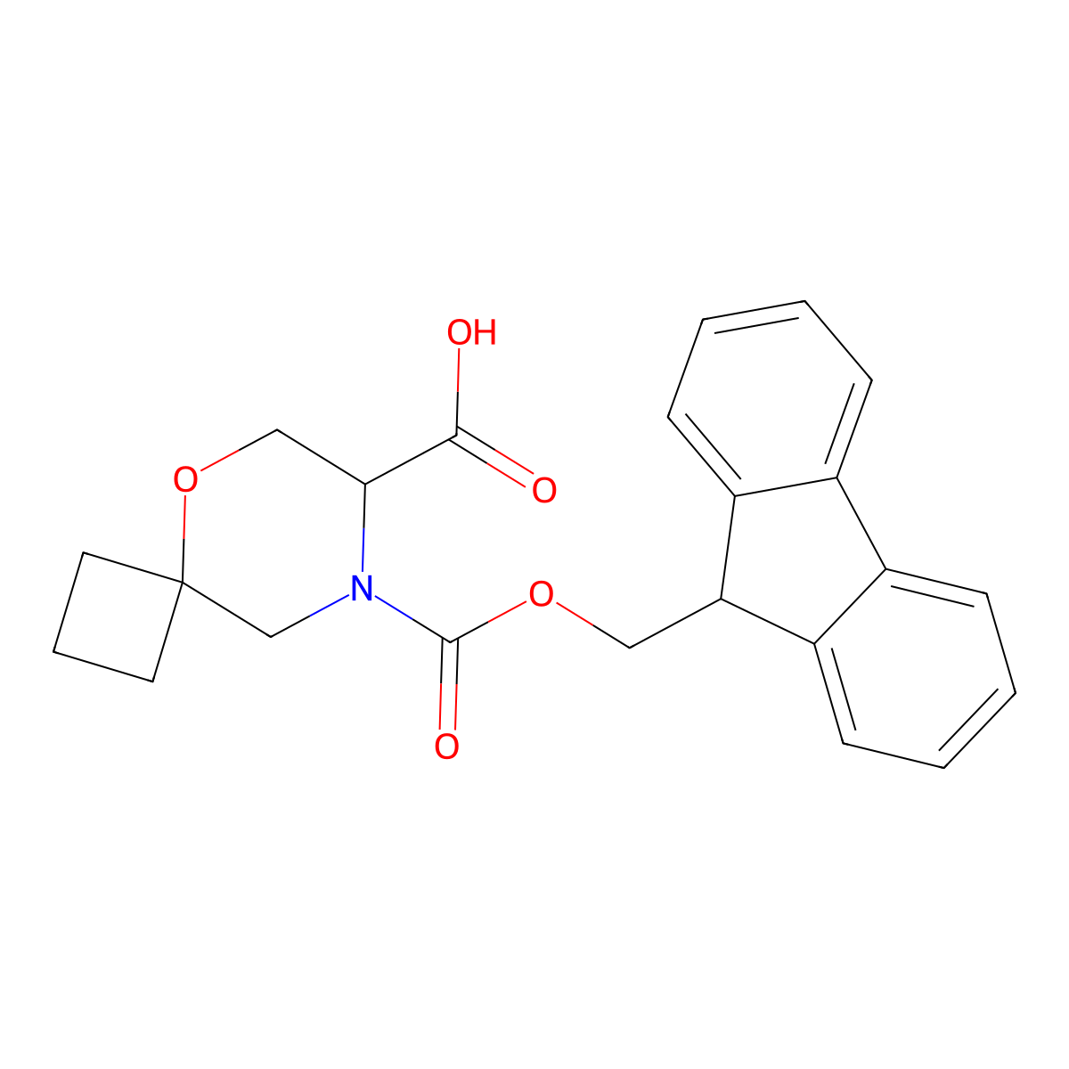 8-{[(9H-fluoren-9-yl)methoxy]carbonyl}-5-oxa-8-azaspiro[3.5]nonane-7-carboxylicacid molecular structure, CAS 2503203-13-0