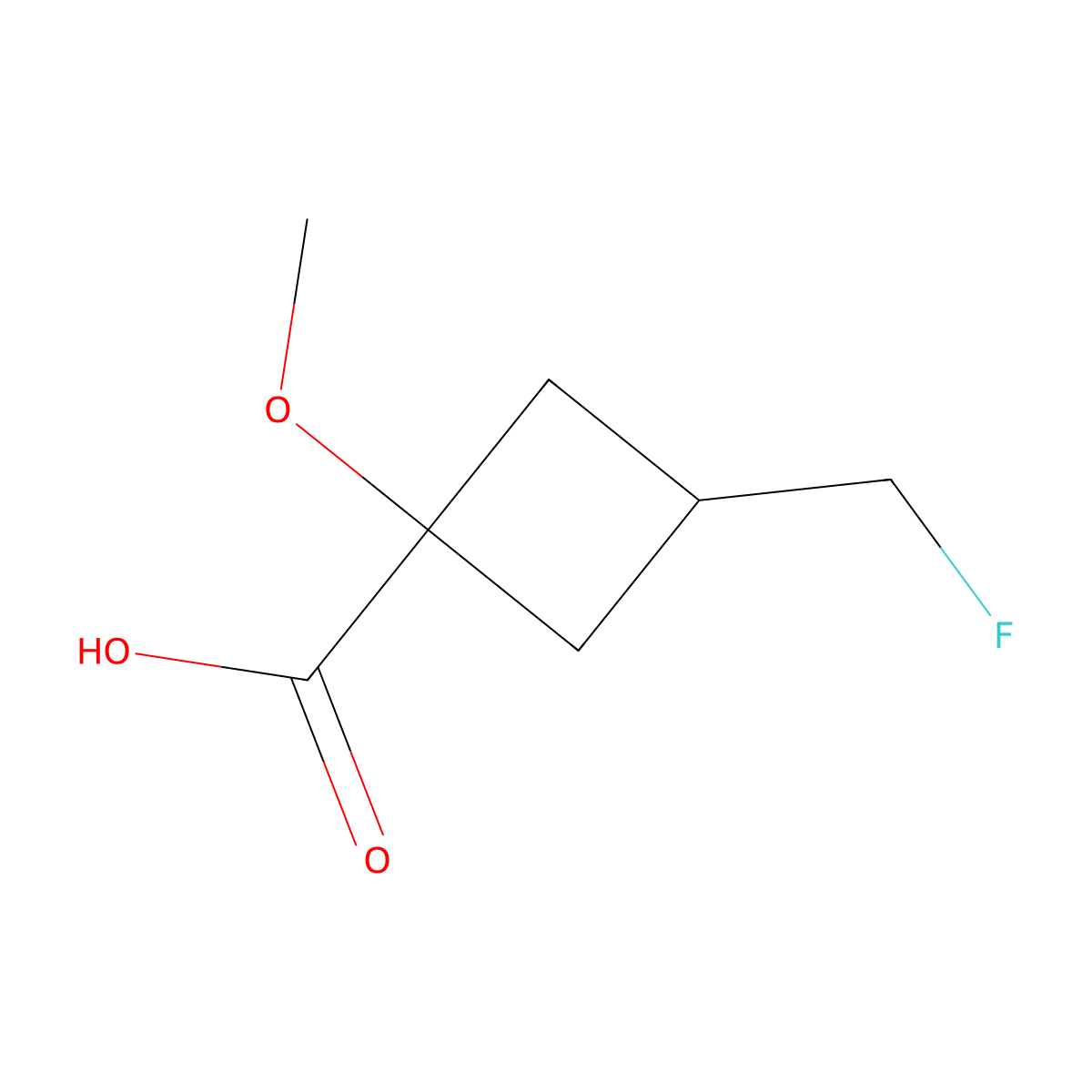 3-(Fluoromethyl)-1-methoxycyclobutane-1-carboxylic acid molecular structure, CAS 2503203-24-3
