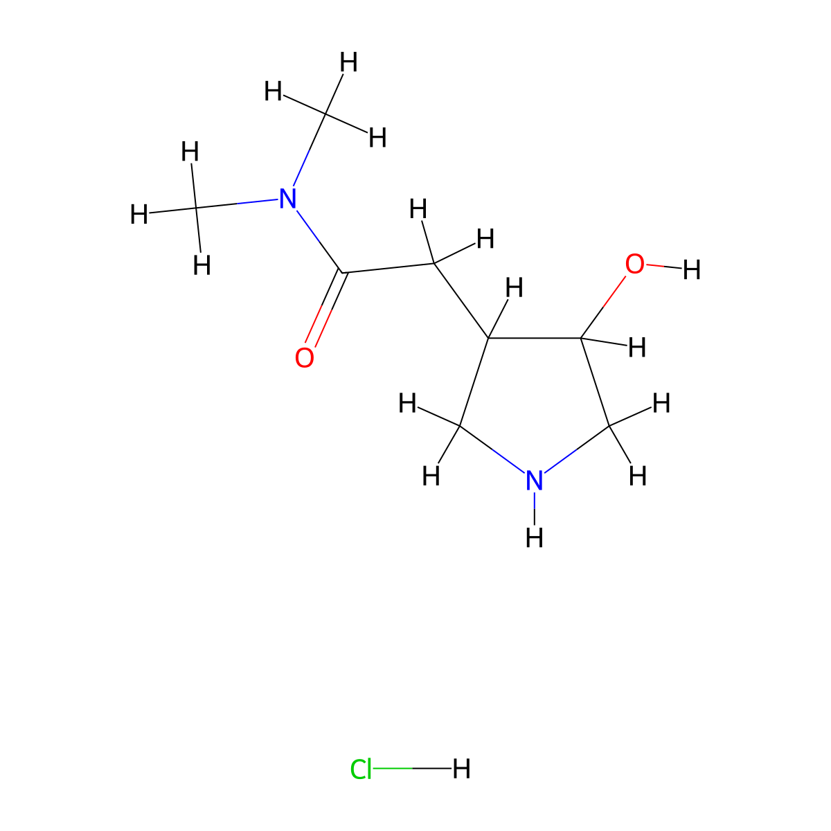 2-(4-hydroxypyrrolidin-3-yl)-N,N-dimethylacetamide hydrochloride molecular structure, CAS 2503203-26-5