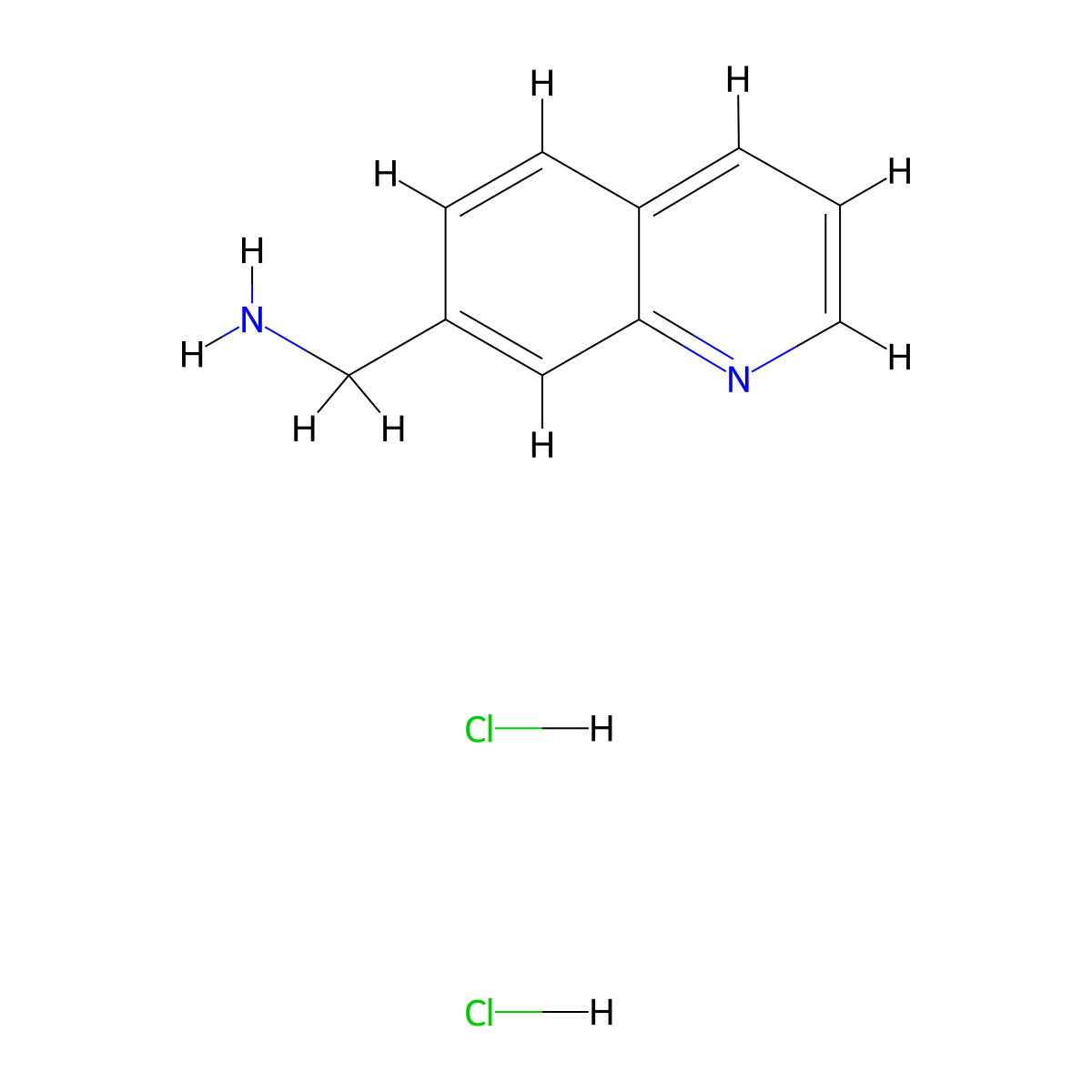 Quinolin-7-ylmethanamine dihydrochloride molecular structure, CAS 2503203-31-2