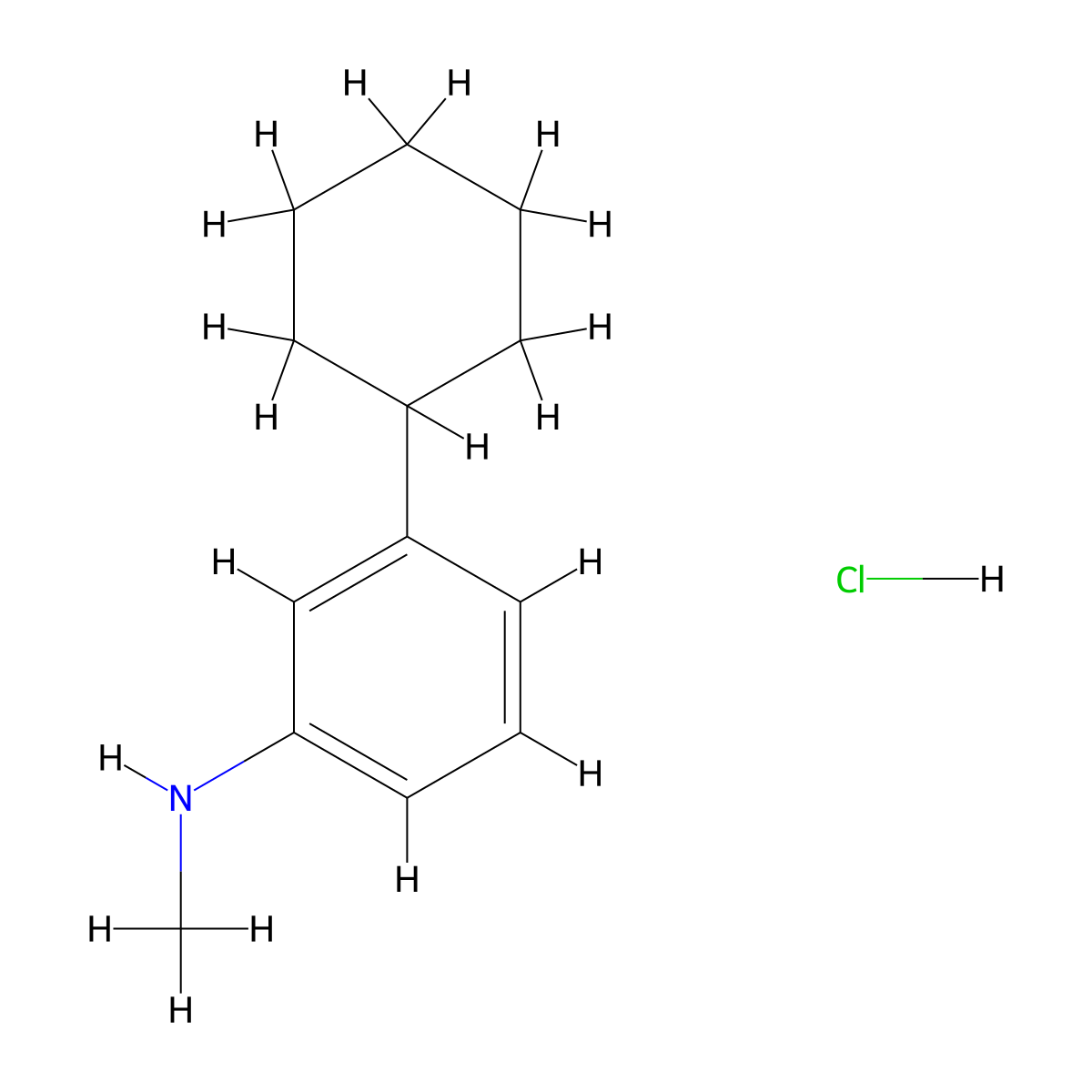 3-cyclohexyl-N-methylaniline hydrochloride molecular structure, CAS 2503203-32-3