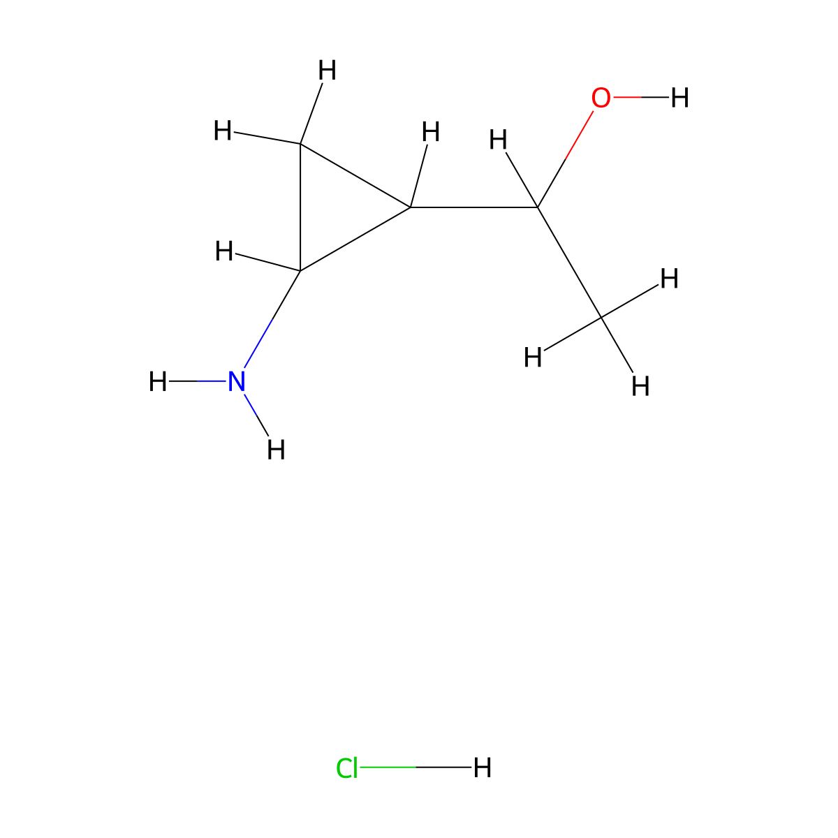 1-(2-Aminocyclopropyl)ethan-1-ol hydrochloride molecular structure, CAS 2503203-46-9