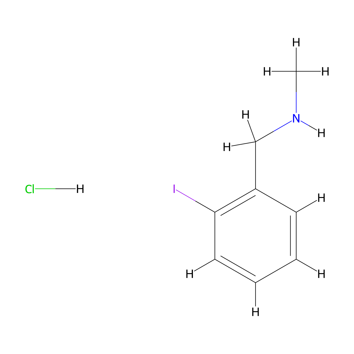 [(2-Iodophenyl)methyl](methyl)aminehydrochloride molecular structure, CAS 2503203-49-2