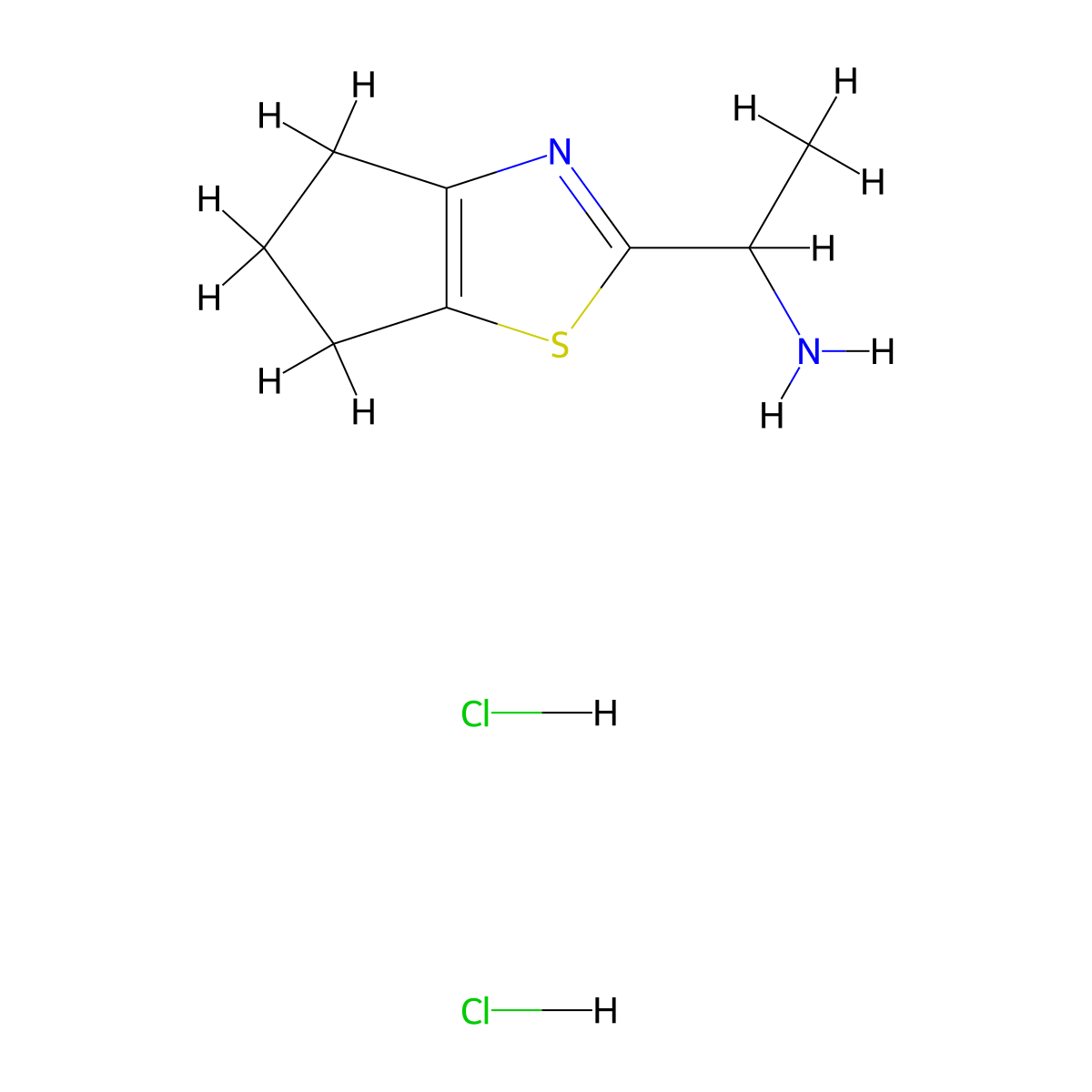 1-{4H,5H,6H-cyclopenta[d][1,3]thiazol-2-yl}ethan-1-aminedihydrochloride molecular structure, CAS 2503203-50-5