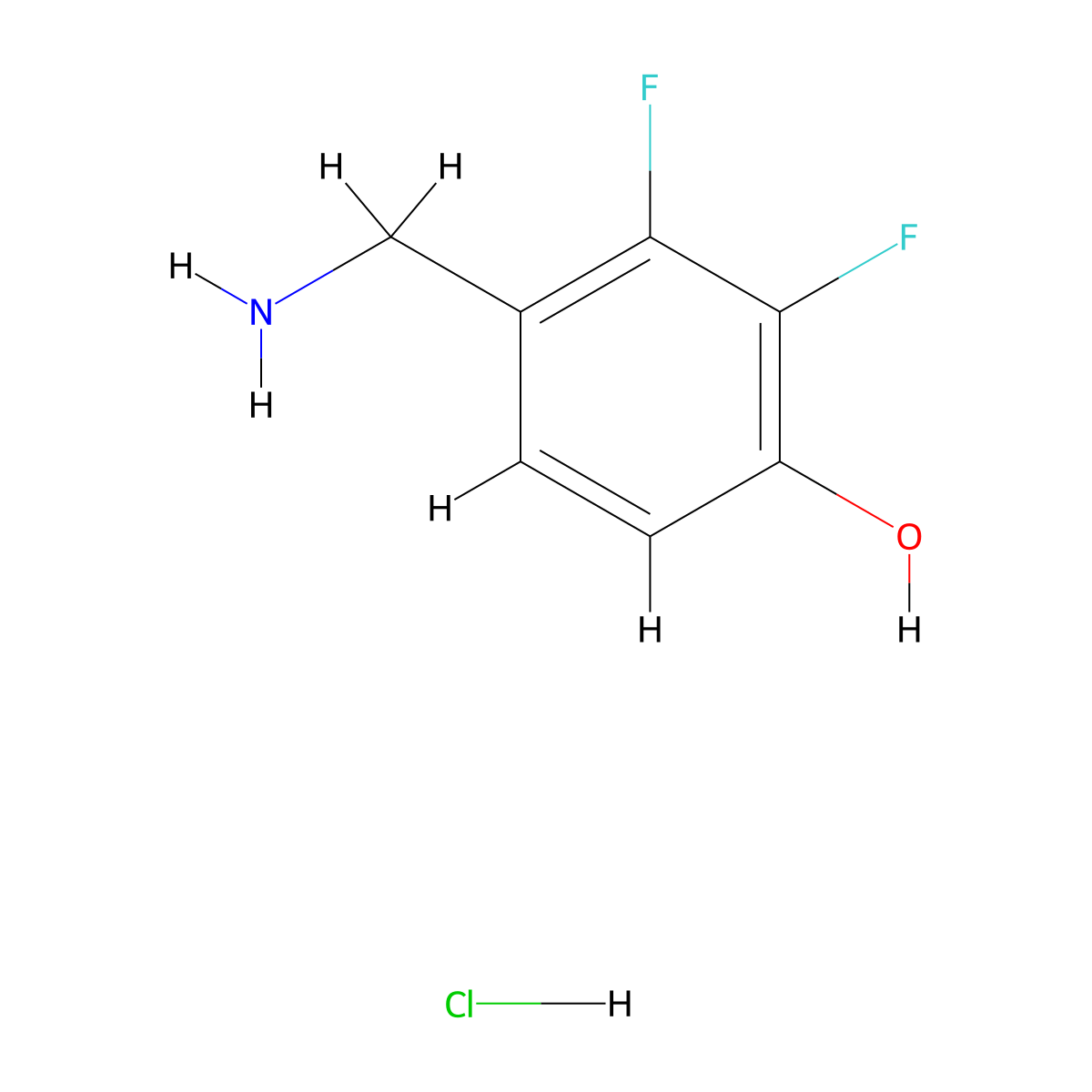 4-(Aminomethyl)-2,3-difluorophenolhydrochloride molecular structure, CAS 2503203-53-8