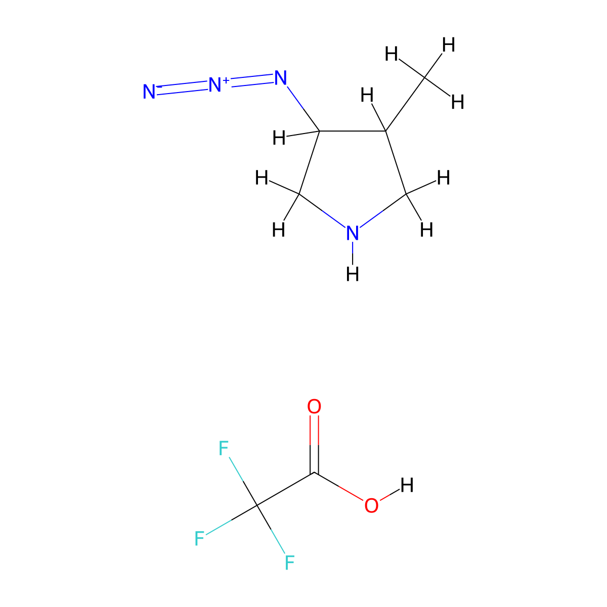 3-Azido-4-methylpyrrolidine; trifluoroacetic acid molecular structure, CAS 2503203-58-3