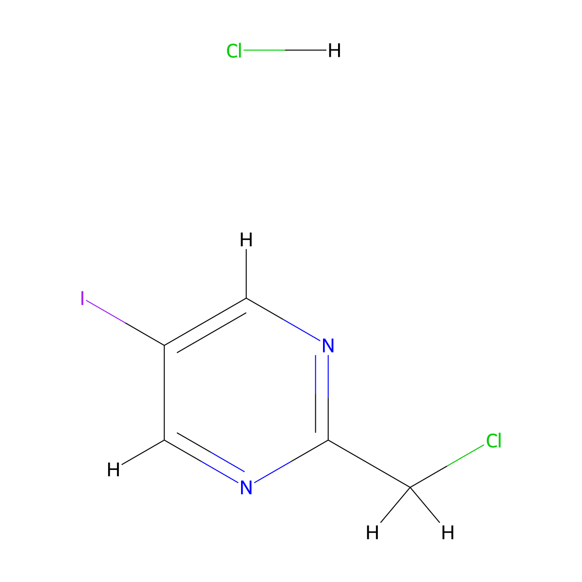 2-(Chloromethyl)-5-iodopyrimidine hydrochloride molecular structure, CAS 2503203-69-6
