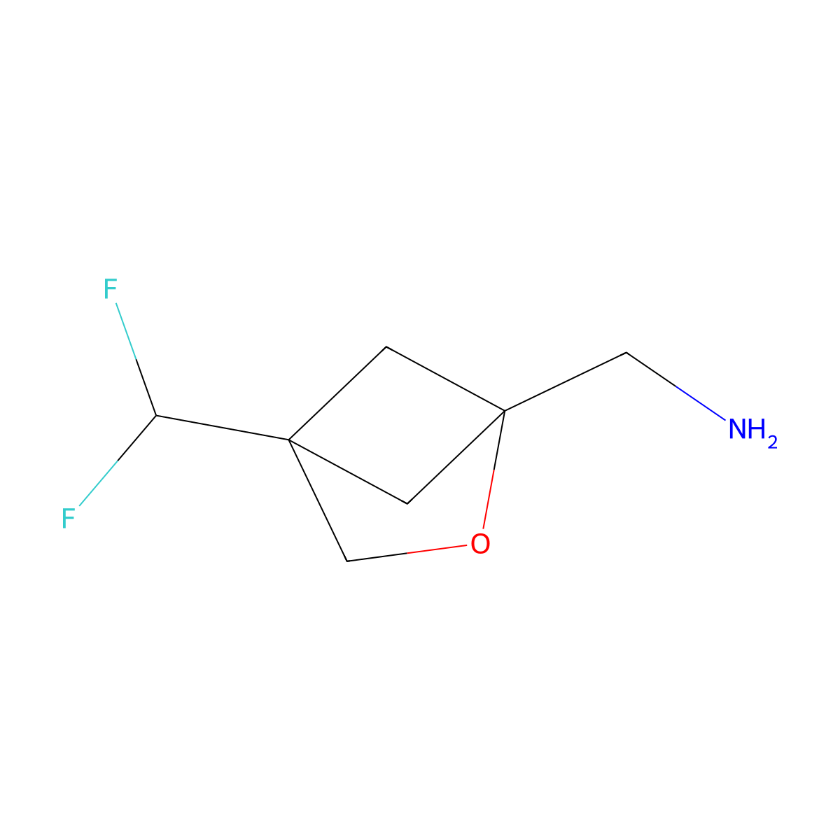 1-[4-(Difluoromethyl)-2-oxabicyclo[2.1.1]hexan-1-yl]methanamine molecular structure, CAS 2503203-71-0
