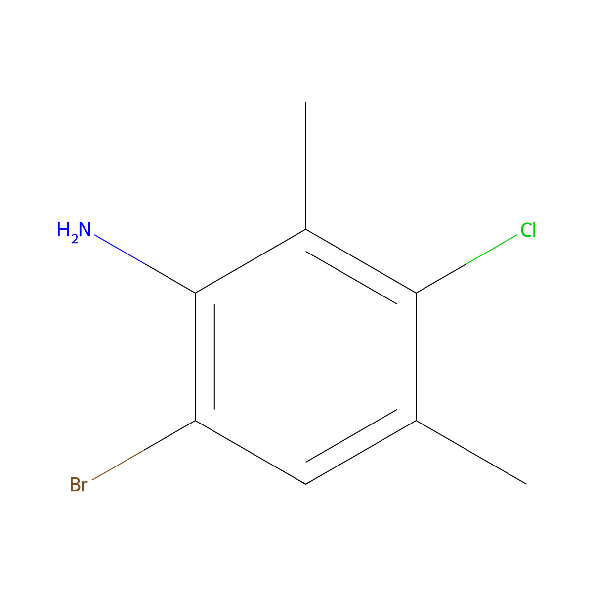 6-Bromo-3-chloro-2,4-dimethylaniline molecular structure, CAS 2503203-79-8