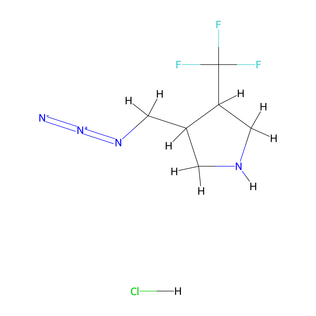 3-(Azidomethyl)-4-(trifluoromethyl)pyrrolidine hydrochloride molecular structure, CAS 2503203-82-3