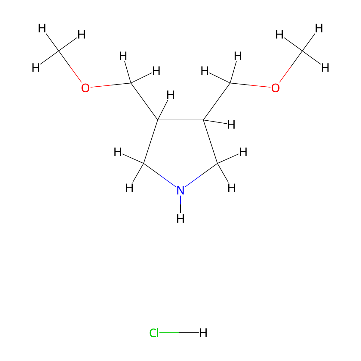 3,4-Bis(methoxymethyl)pyrrolidine hydrochloride molecular structure, CAS 2503203-96-9